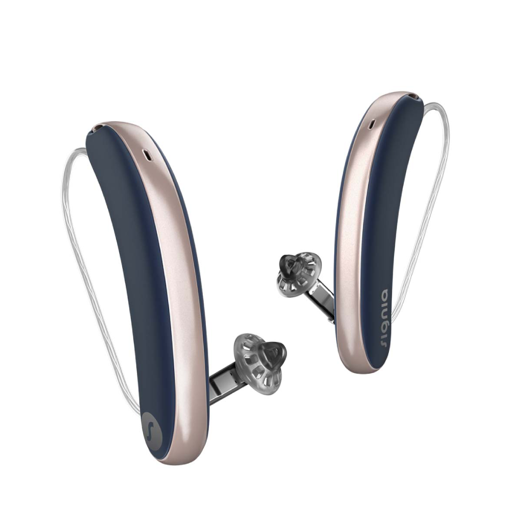 Styletto 5IX Slim RIC R Kosmisches Blau Roségold Aide auditive